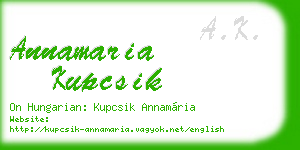 annamaria kupcsik business card